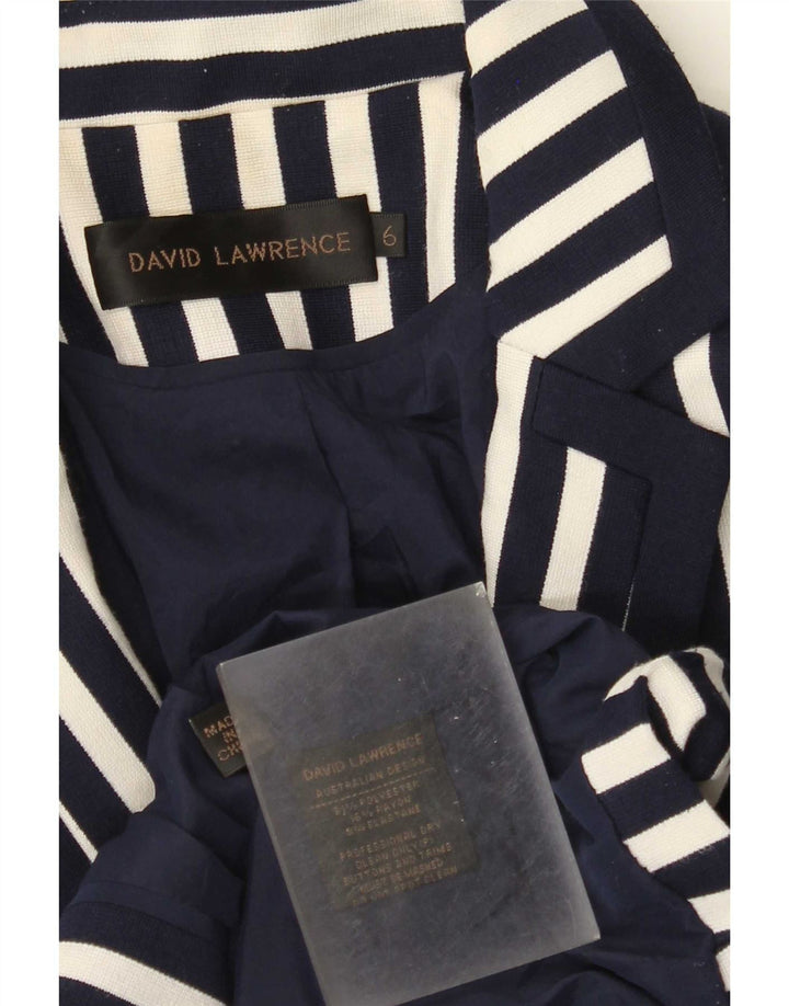 David Lawrence Jachetă Blazer Crop pentru Damă US 6 Medium Bleumarin cu dungi