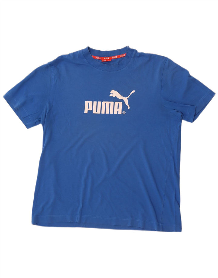 Tricou grafic Puma pentru bărbați Top mare, albastru, bumbac