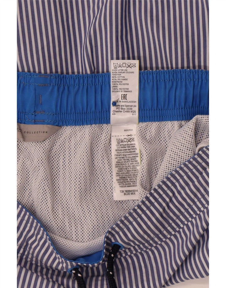 Pantaloni scurți de înot pentru bărbați Marks & Spencer, bumbac cu dungi mari, albastre