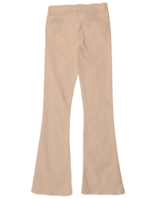 Zara Womens Flared Jeans EU 34 2XS W24 L32 White Cotton