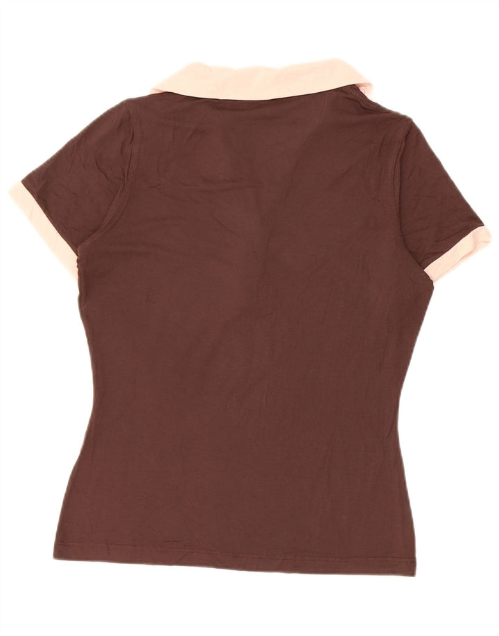 Tricou polo Fred Perry pentru femei UK 12 Maro Mediu Colorblock