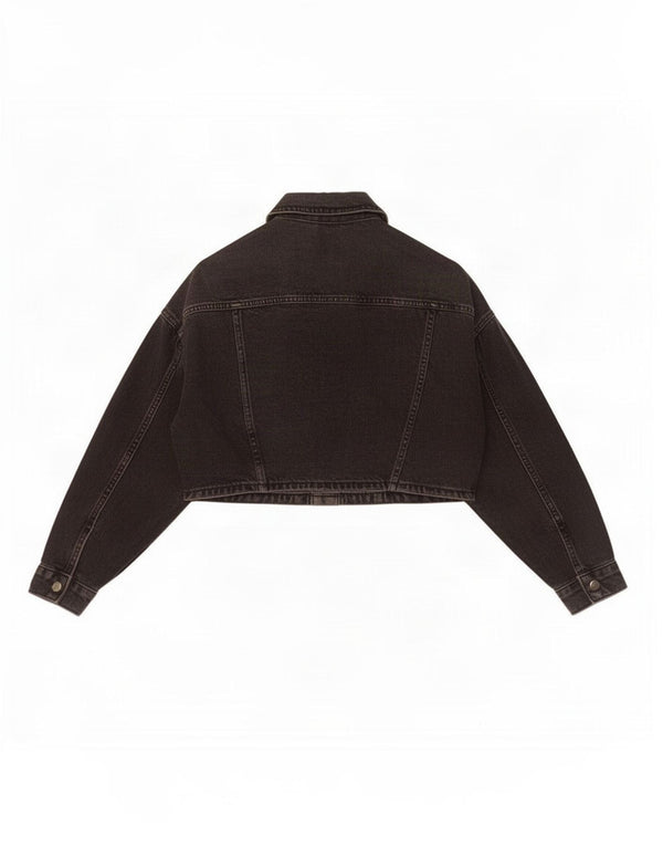 Jachetă de blugi supradimensionată pentru femei Topshop UK 4 XS bumbac negru