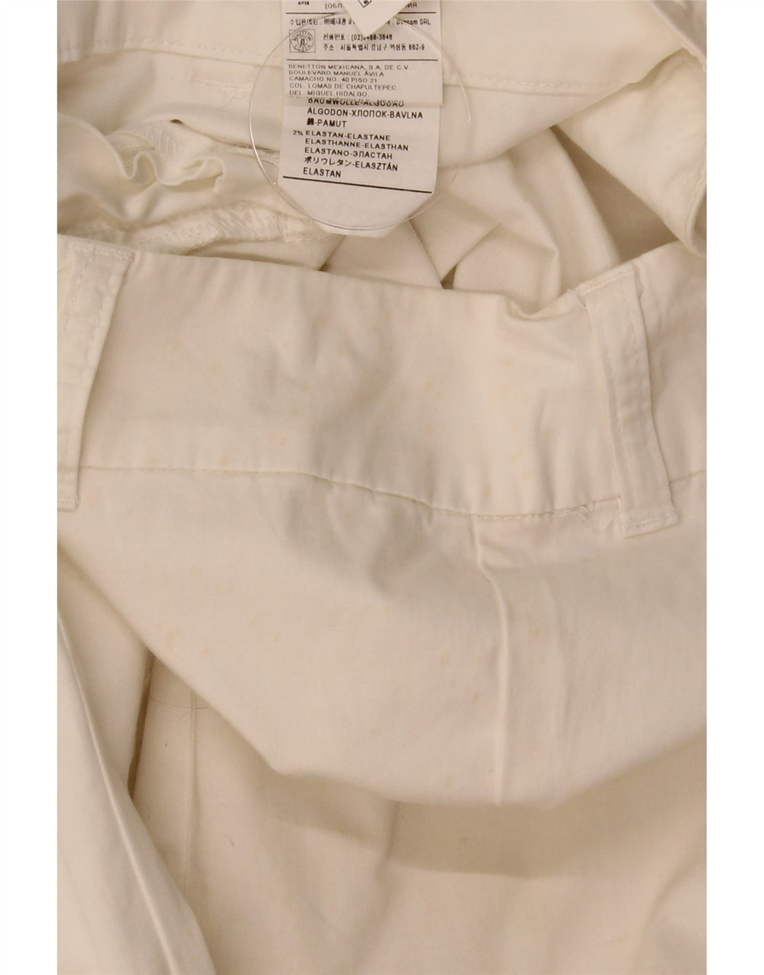 Pantaloni Capri Benetton pentru femei IT 44 Medium W31 L22 Bumbac alb