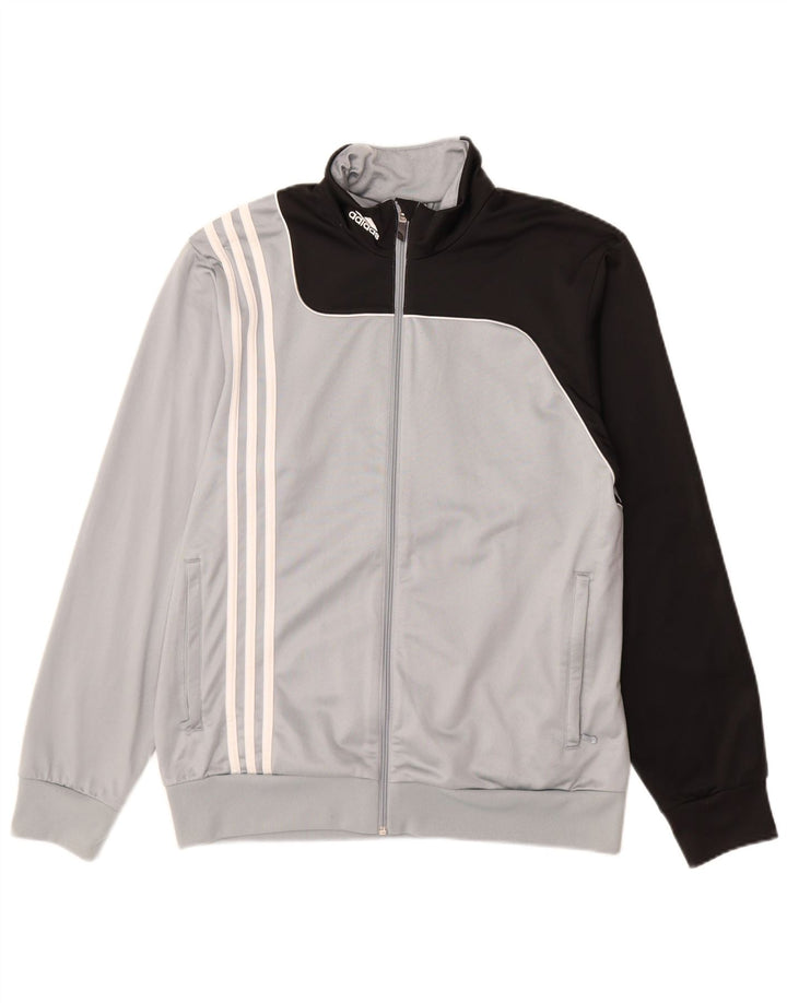 Jachetă de trening pentru bărbați Adidas UK 40/42 Gri mediu Poliester color bloc