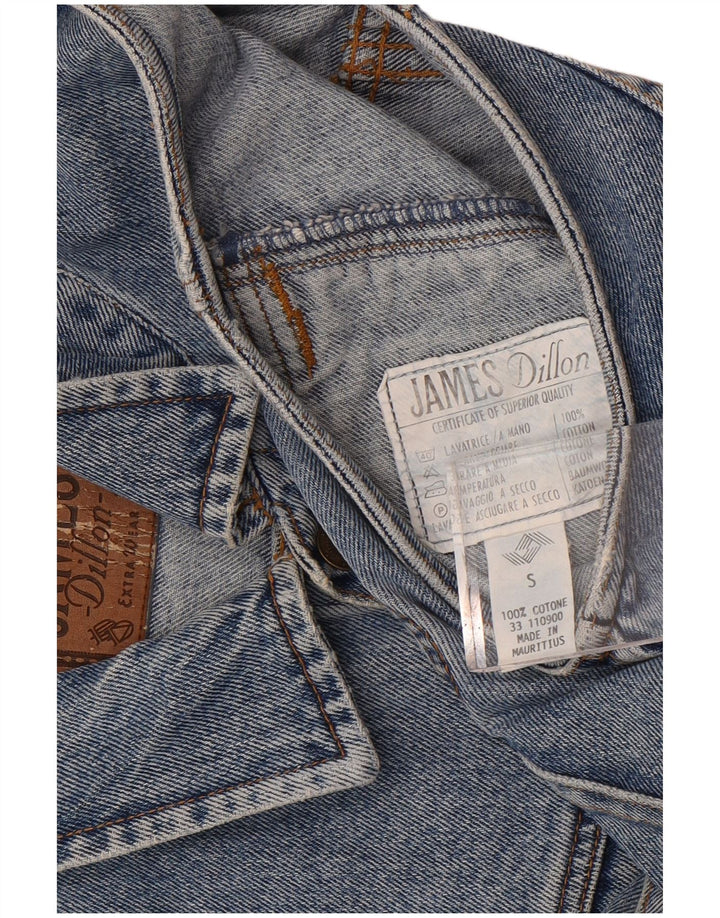 Gilet bărbați James Dillon din denim UK 36 mic, albastru, bumbac
