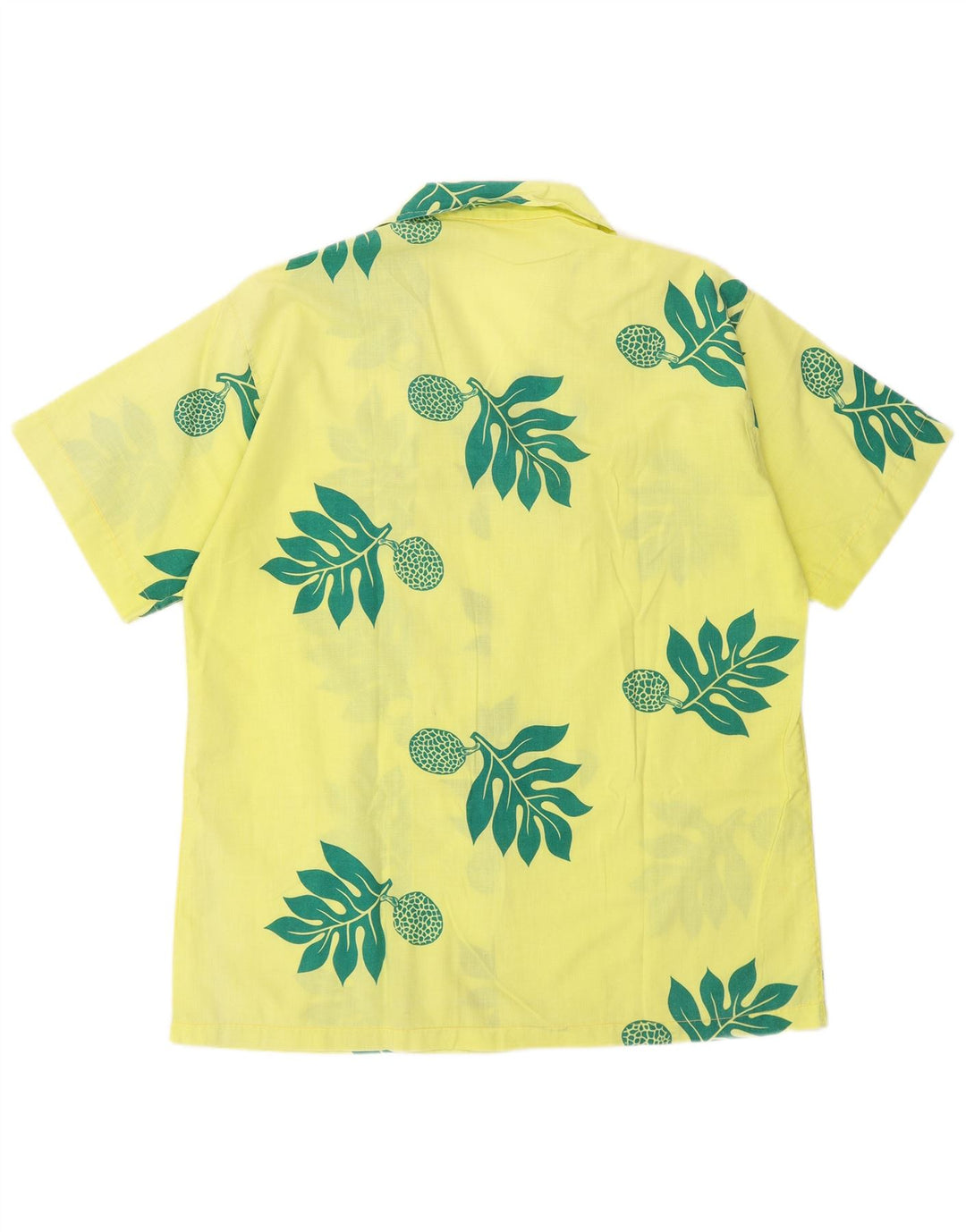Cămașă vintage pentru bărbați cu mânecă scurtă, galben mediu, floral