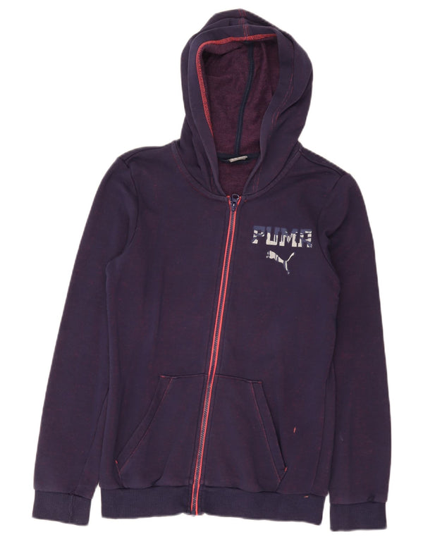 Pulover Puma Fete Graphic Zip Hoodie 13-14 Ani Purpuriu Bumbac