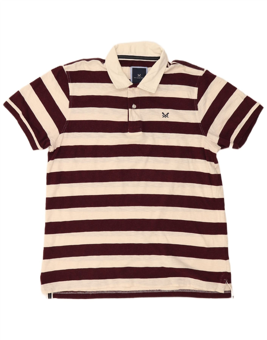CREW CLOTHING Tricou polo pentru bărbați XL Bumbac cu dungi bordeaux