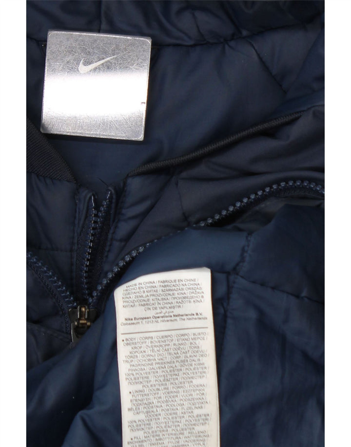 Palton căptușit cu glugă pentru bărbați Nike UK 38 Poliester mediu albastru bleumarin