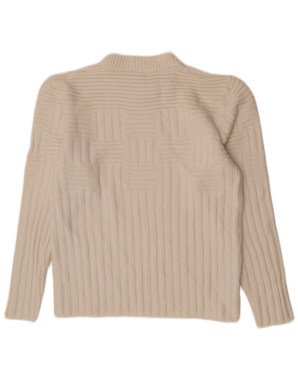 Pulover pentru femei Bikkembergs cu gâtul turnat UK 12 Medium Off White
