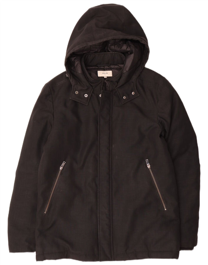 Jachetă căptușită cu glugă Reiss pentru bărbați UK 42 XL Poliester negru