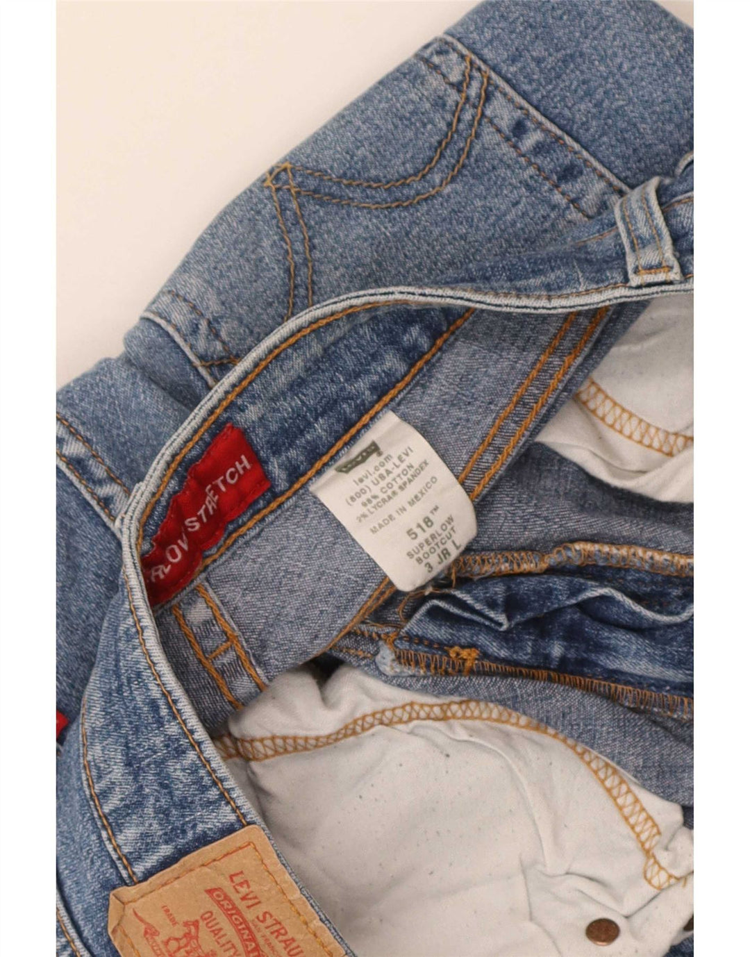 Blugi Levi's 518 Super Low Bootcut pentru femei Mărimea 3 Mici W28 L32 Bumbac albastru
