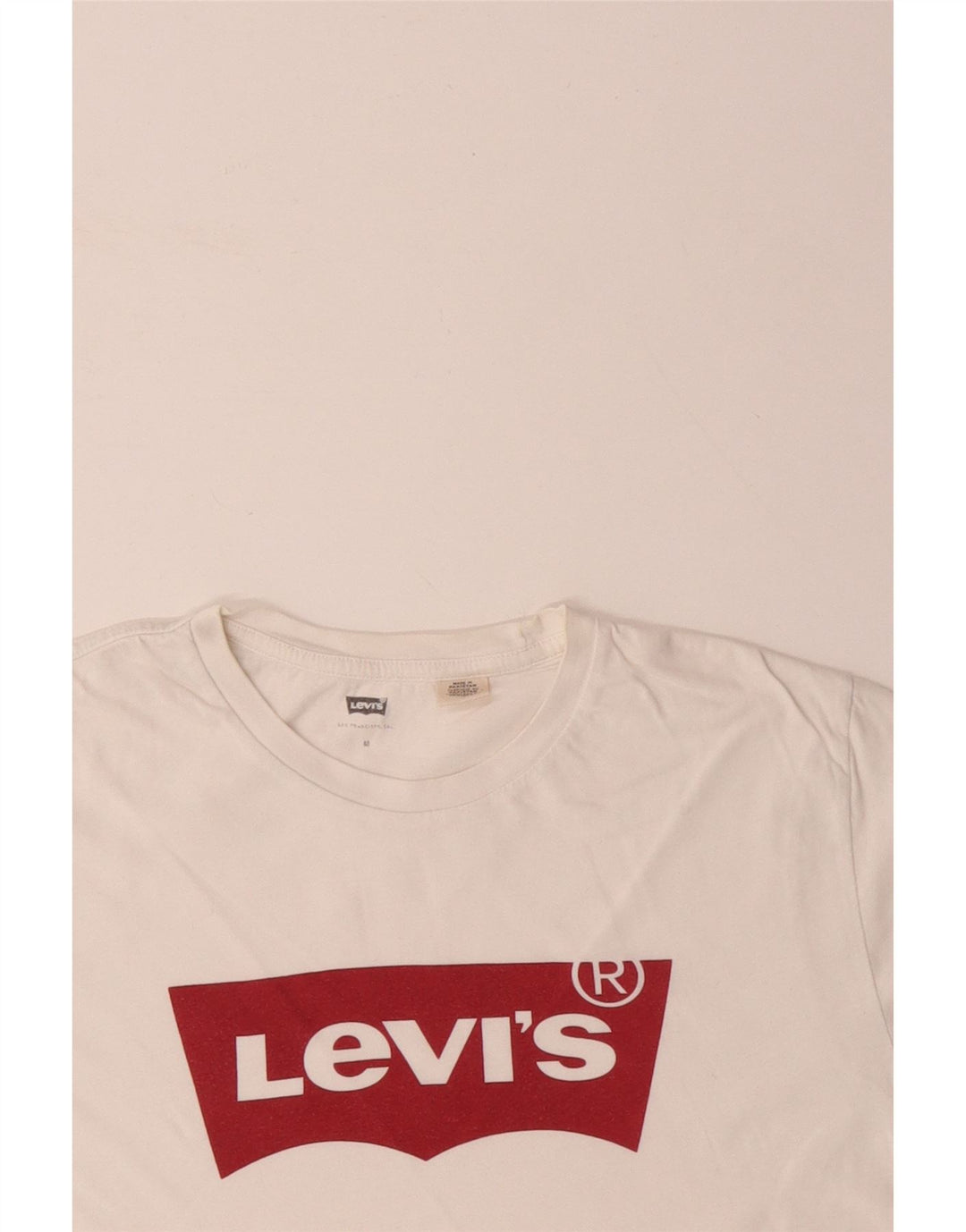 Tricou grafic pentru bărbați LEVI'S Top mediu din bumbac alb