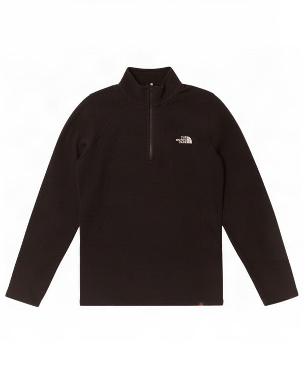 Pulover din lână The North Face pentru femei, cu fermoar și gât, UK 10, poliester negru mic