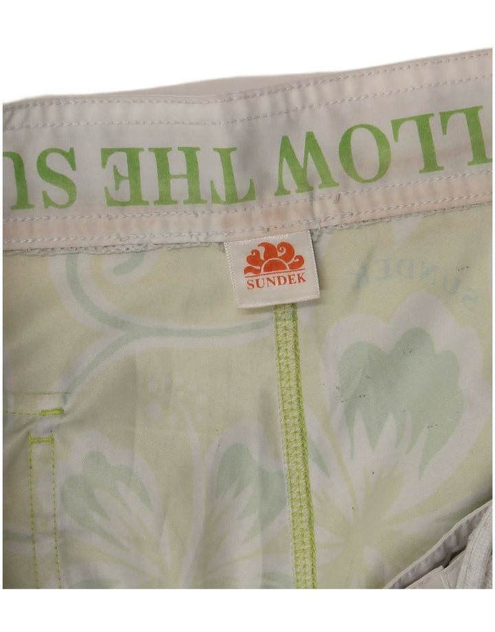 SUNDEK Pantaloni scurți de înot pentru bărbați, mari, verde, florale