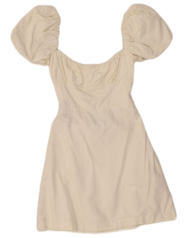 Rochie de damă Zara cu umeri decupați UK 4 XS, viscoză albă