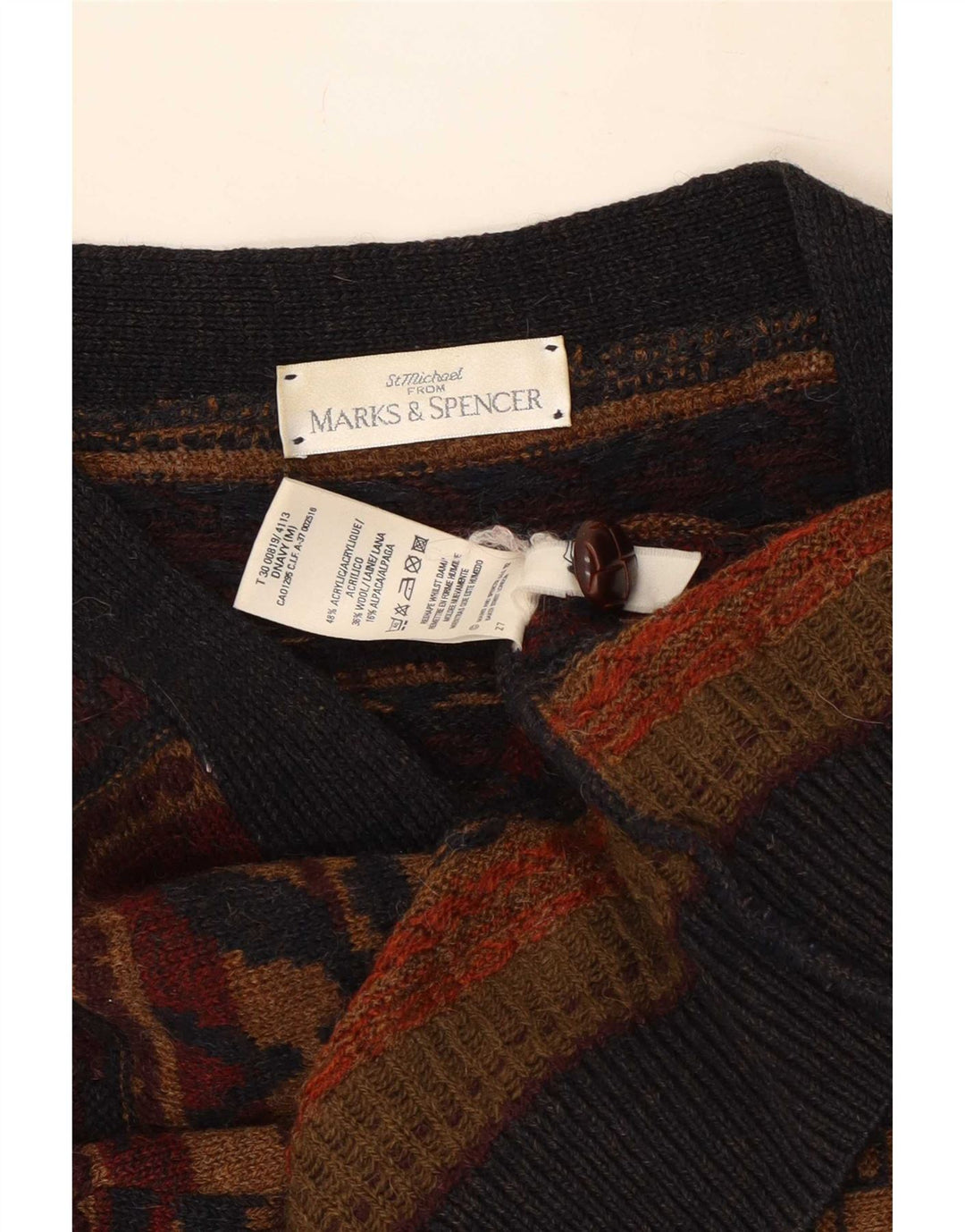 Pulover Cardigan St. Michael pentru bărbați Marks & Spencer, maro mediu, geometric