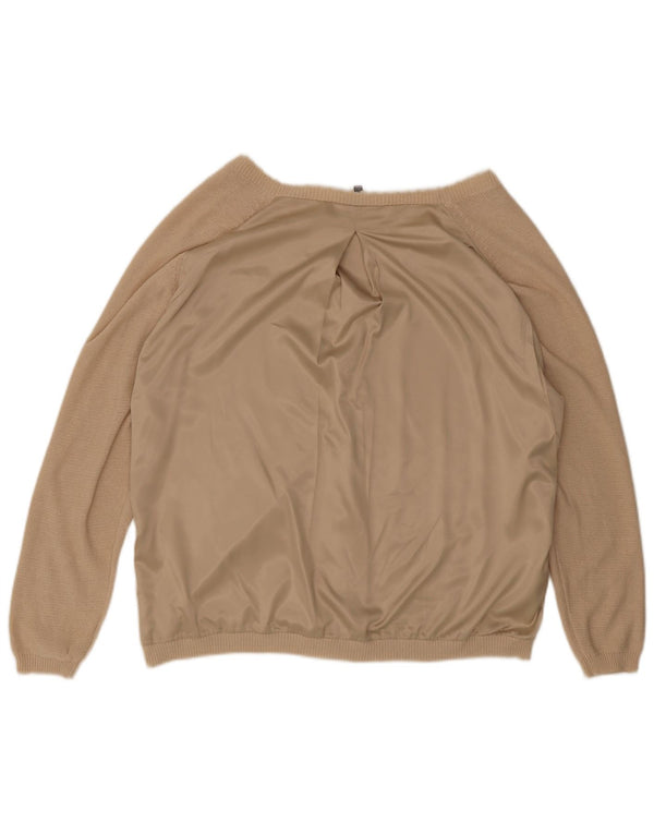 Pulover cardigan pentru femei Laura Ashley UK 18 XL bumbac bej