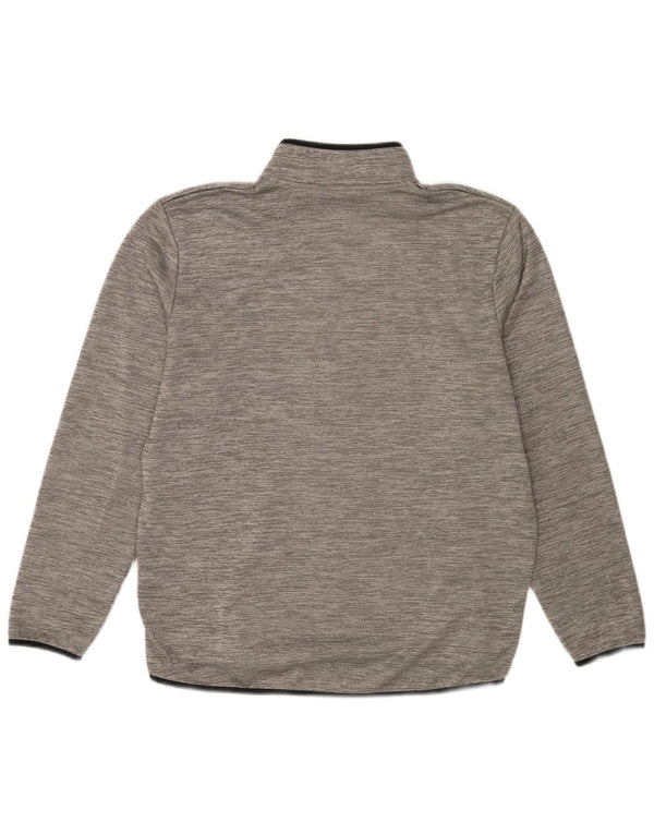 Under Armour Mens Zip Neck Sweatshirt Jumper Large Grey Flecked Polyester