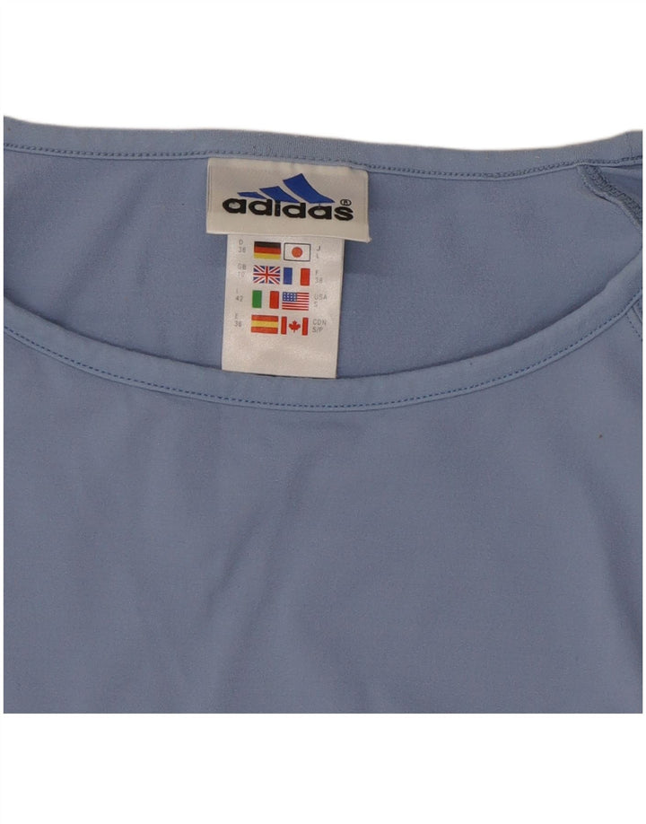 Tricou crop Adidas pentru femei Top UK 10 Small Blue Poliester