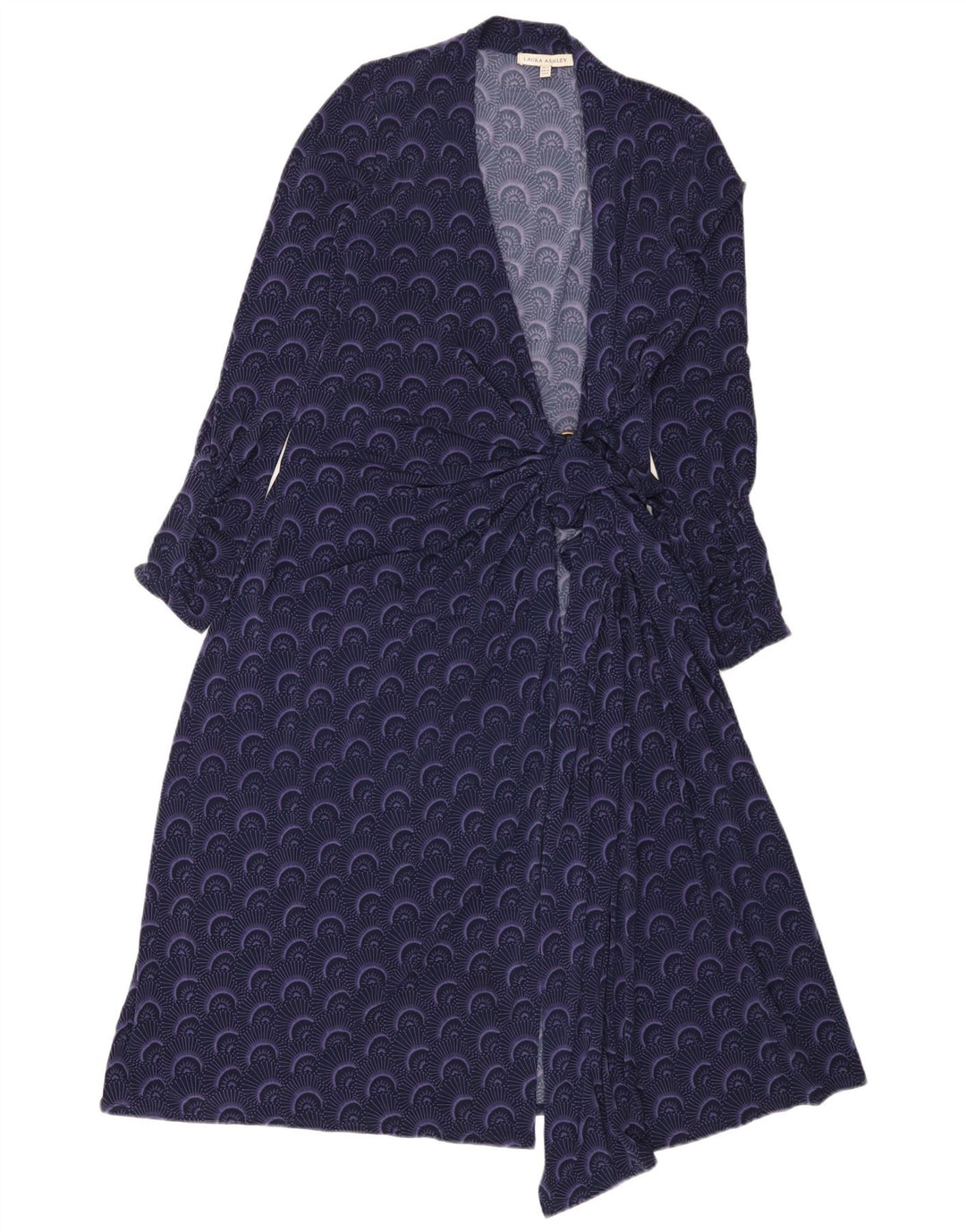 Laura Ashley Rochie Wrap cu model abstract pentru femei UK 12 Mov mediu