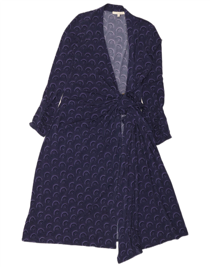 Laura Ashley Rochie Wrap cu model abstract pentru femei UK 12 Mov mediu