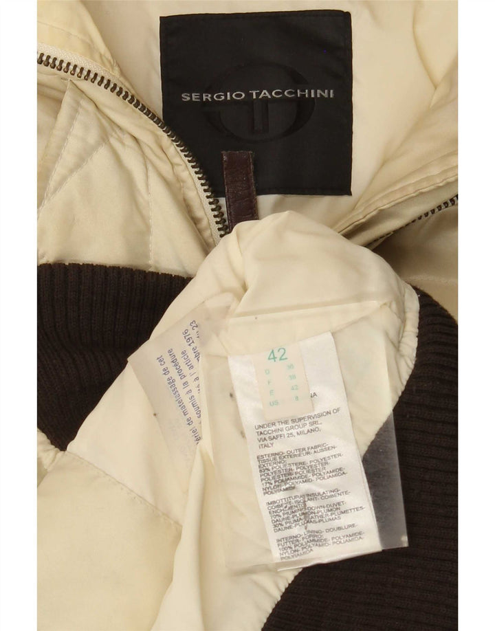 Jachetă căptușită cu glugă pentru femei Sergio Tacchini IT 42 Medium Bej Colorblock