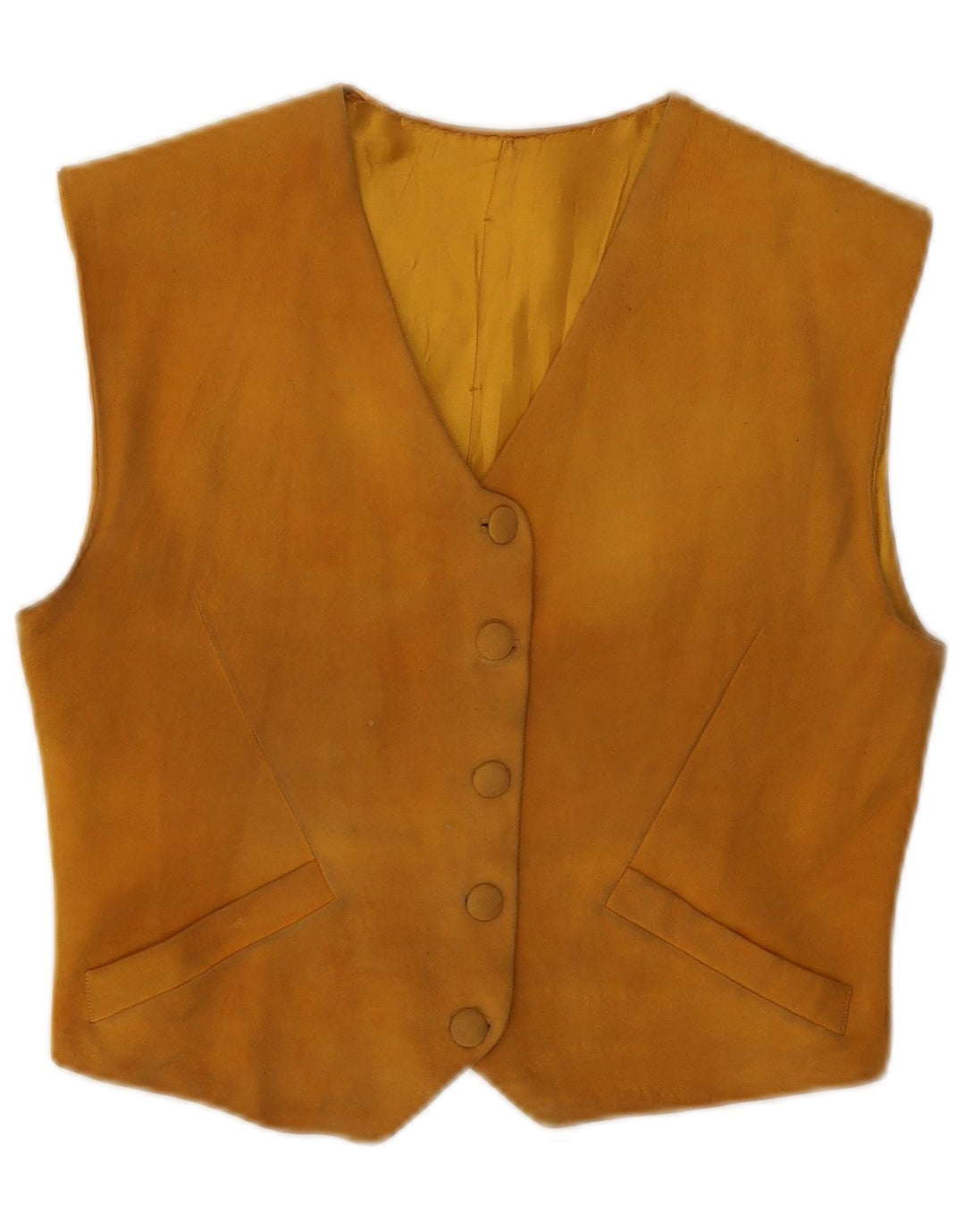Vestă de damă vintage din piele intoarsa UK 8 Bej mic