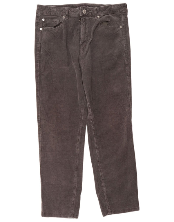 Marks & Spencer Pantaloni crop din velur pentru femei UK 16 Large W34 L24 Gri