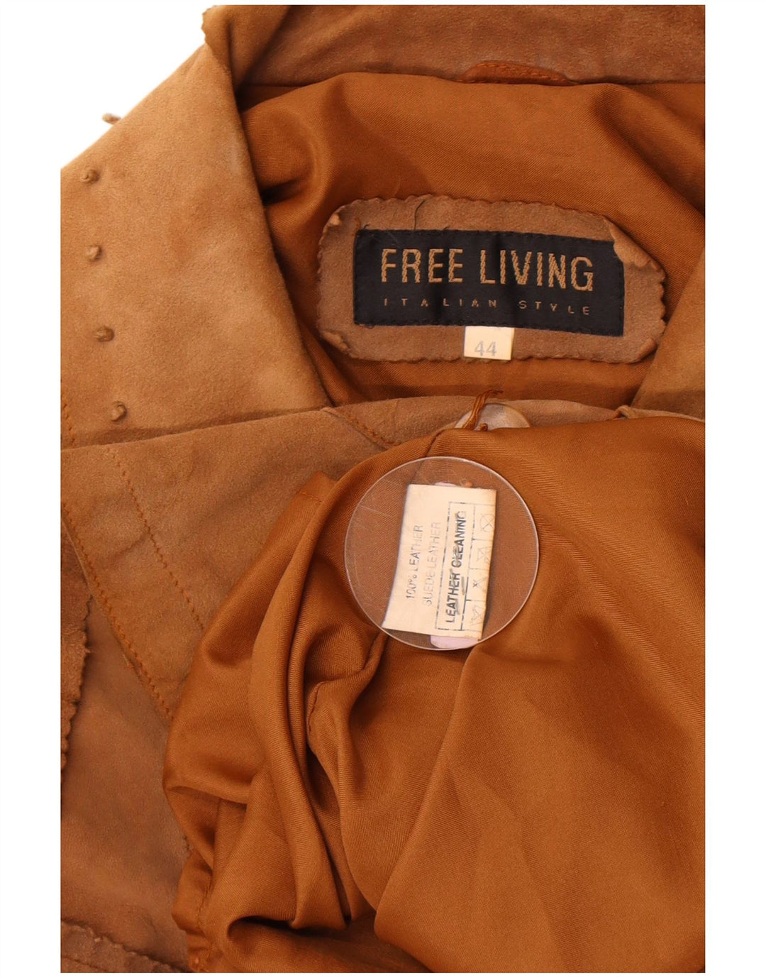 Jachetă vintage de piele intoarsa pentru femei IT 44 Medium Beige