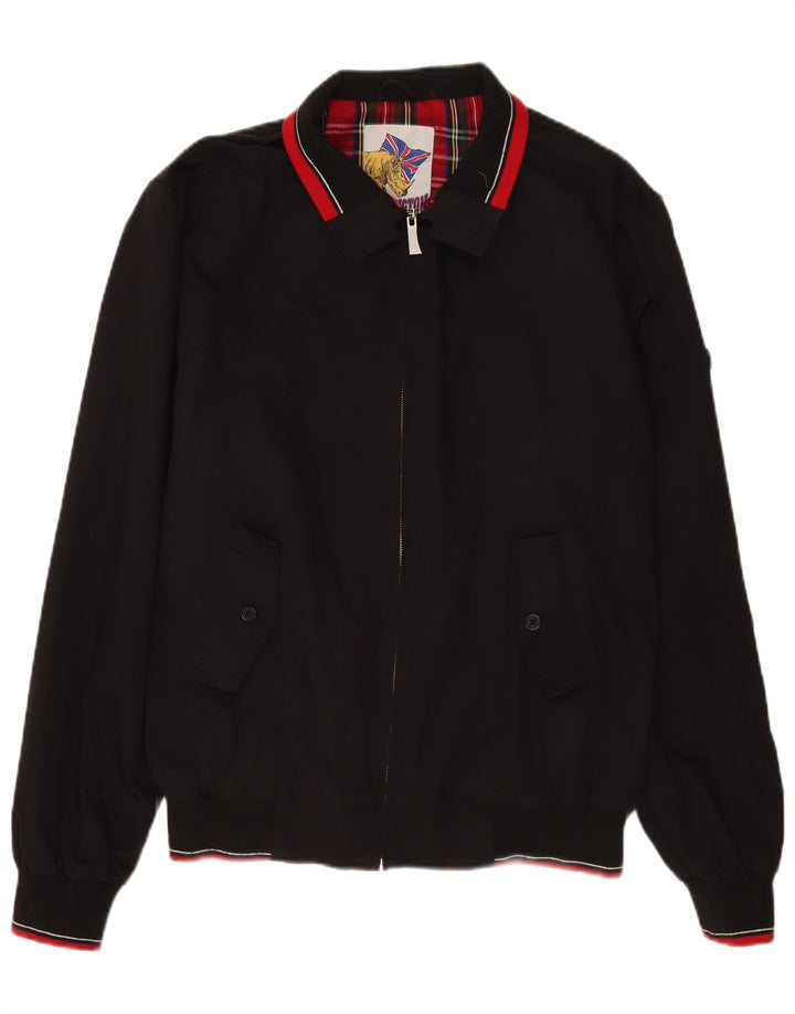 Bomber vintage pentru bărbați UK 44 2XL negru poliester retro