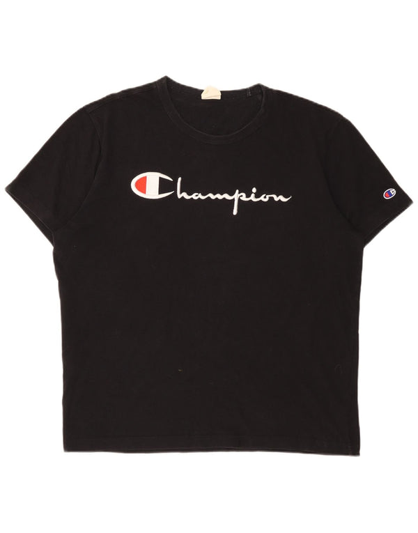 Champion Mens Graphic T-Shirt Top XL Black
