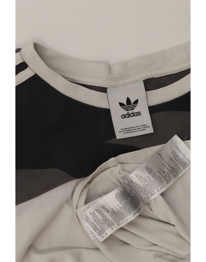 Tricou pentru bărbați Adidas Top mic, alb, din bumbac camuflat