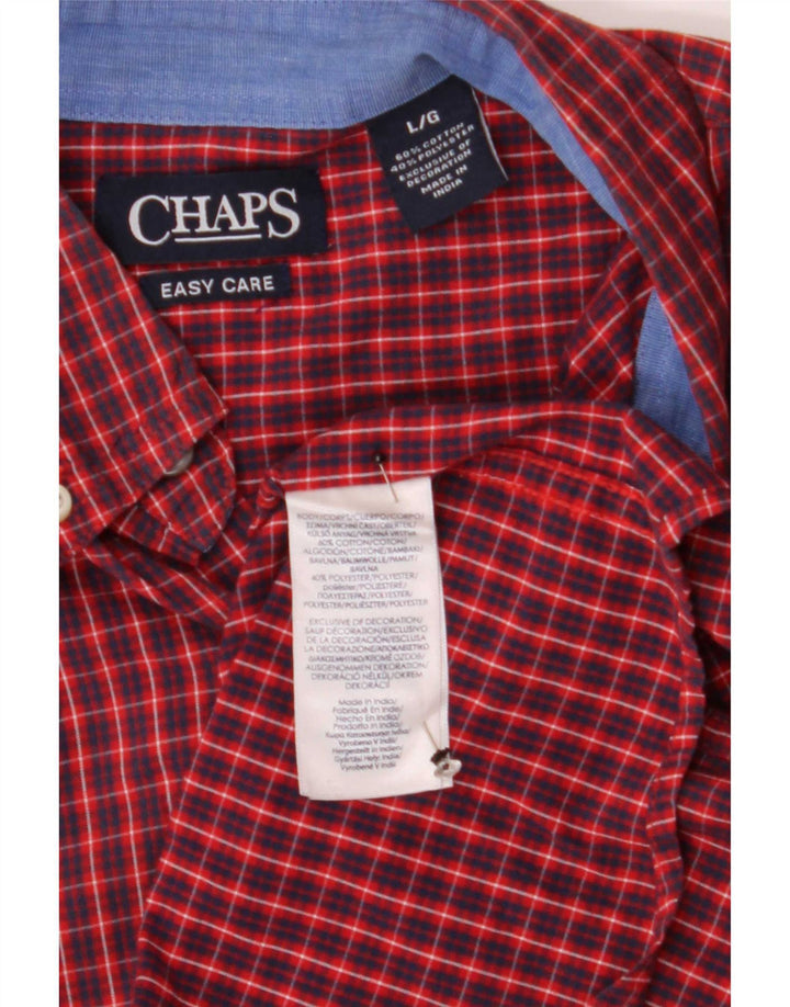 Cămașă pentru bărbați Chaps Easy Care, bumbac cu carouri mari, roșii
