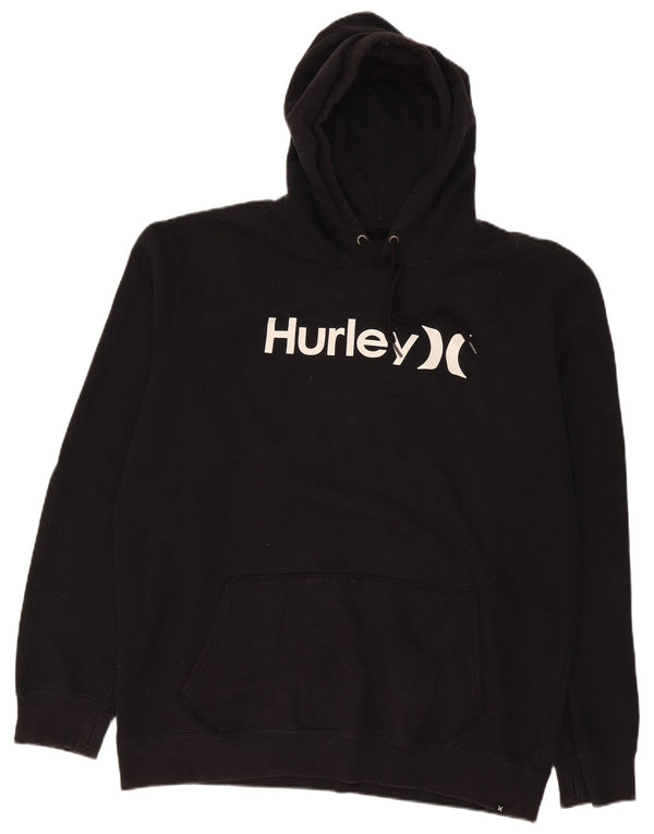Pulover cu glugă grafic pentru bărbați Hurley XL, poliester negru
