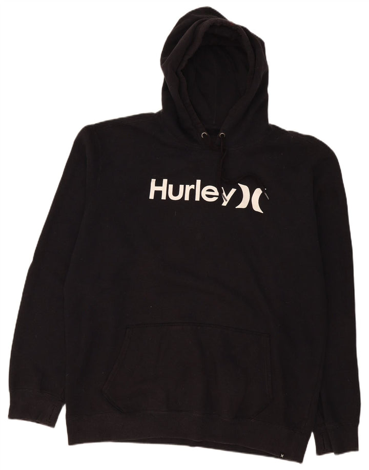 Pulover cu glugă grafic pentru bărbați Hurley XL, poliester negru