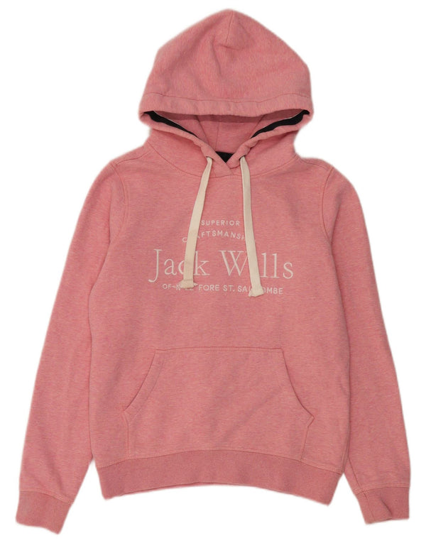 Pulover Jack Wills pentru damă, cu grafică, UK 8, bumbac cu pete roz, mic