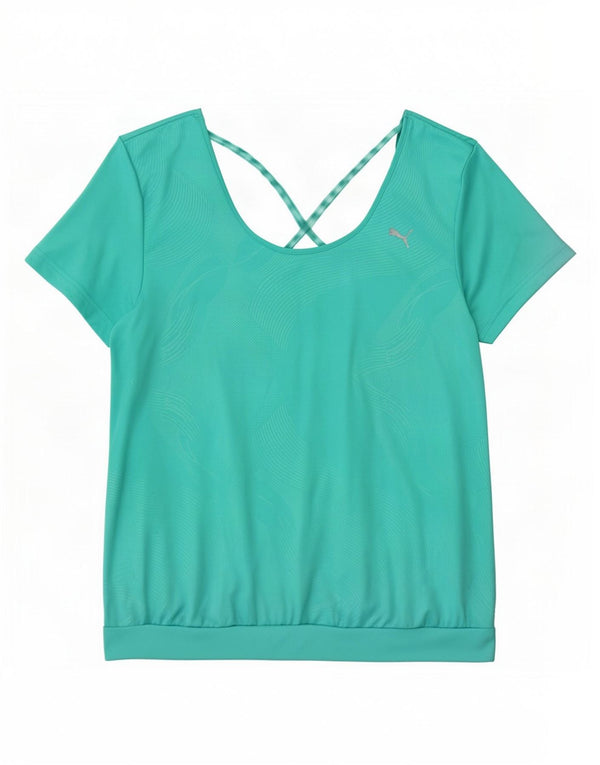 Puma Tricou Femei Top UK 16 Large Turcoaz Geometric Poliester