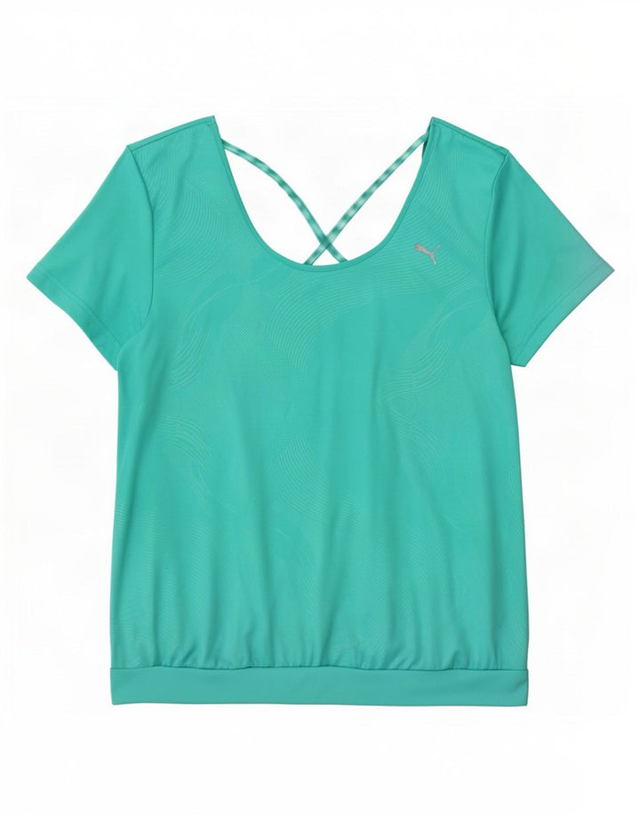 Puma Tricou Femei Top UK 16 Large Turcoaz Geometric Poliester