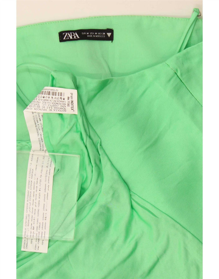 Top Crop pentru femei Zara UK 12 Medium Green Viscose