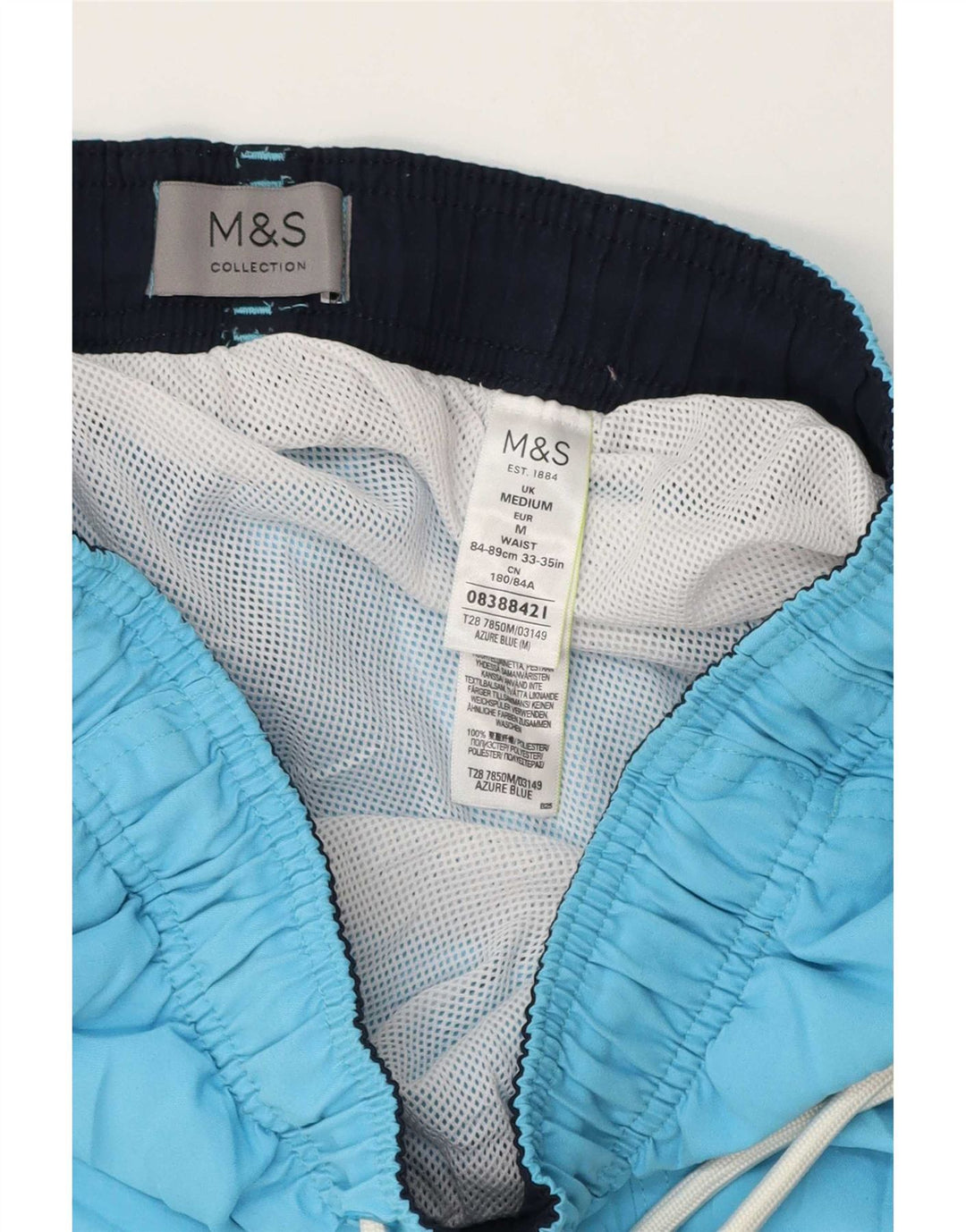 Pantaloni scurți de înot pentru bărbați Marks & Spencer, poliester albastru mediu