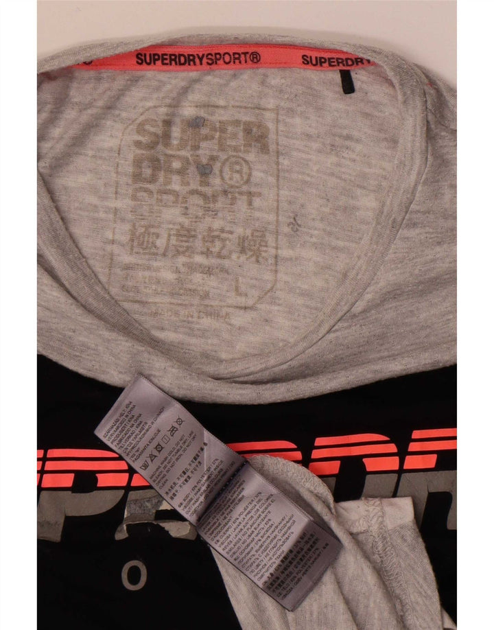 Tricou grafic pentru bărbați Superdry Top mare, gri, poliester color bloc