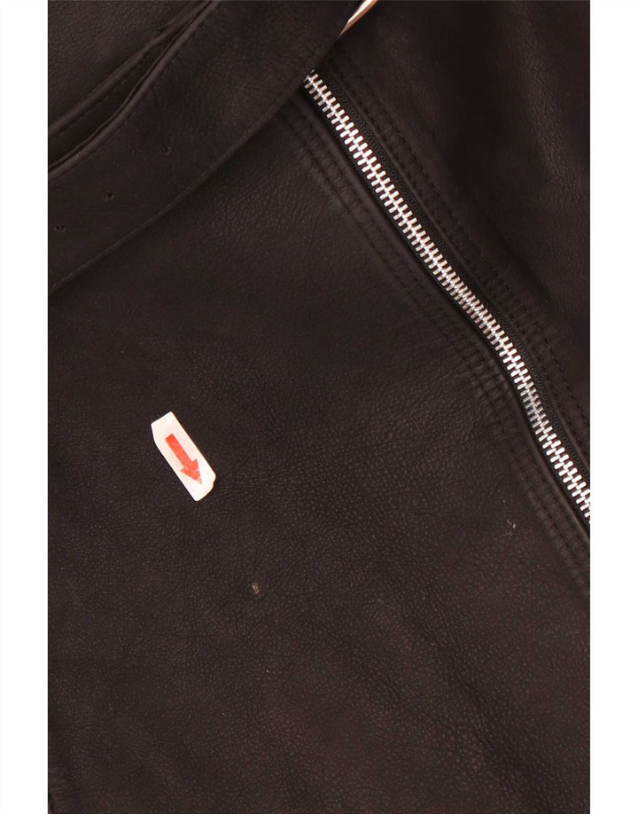 Jachetă de piele vintage pentru femei UK 20 2XL maro