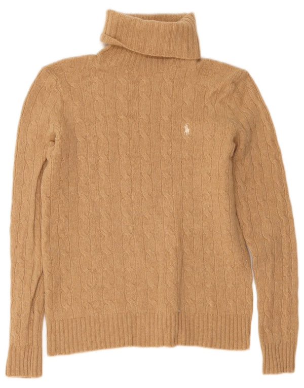 Pulover pentru damă Polo Ralph Lauren cu gât rulat, lână, bej mediu, UK 12
