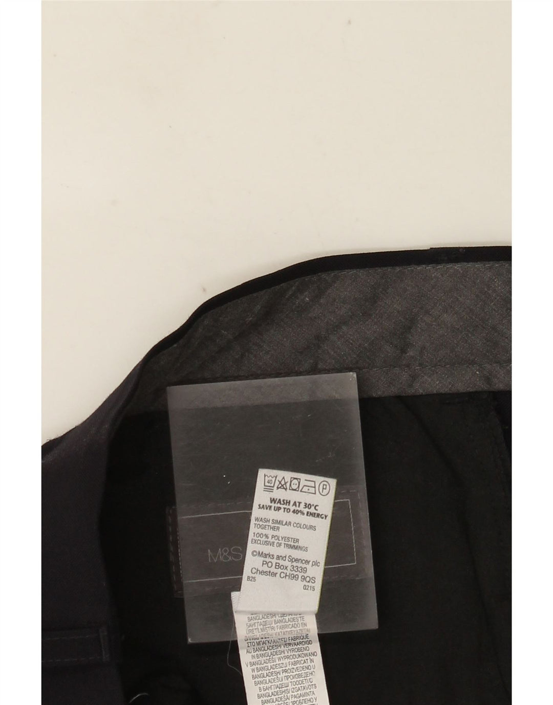 MARKS & SPENCER Pantaloni de costum pentru bărbați cu tăiere obișnuită L36 L33 poliester bleumarin