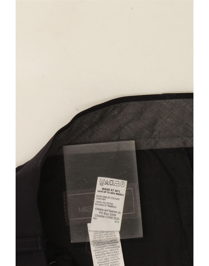 MARKS & SPENCER Pantaloni de costum pentru bărbați cu tăiere obișnuită L36 L33 poliester bleumarin
