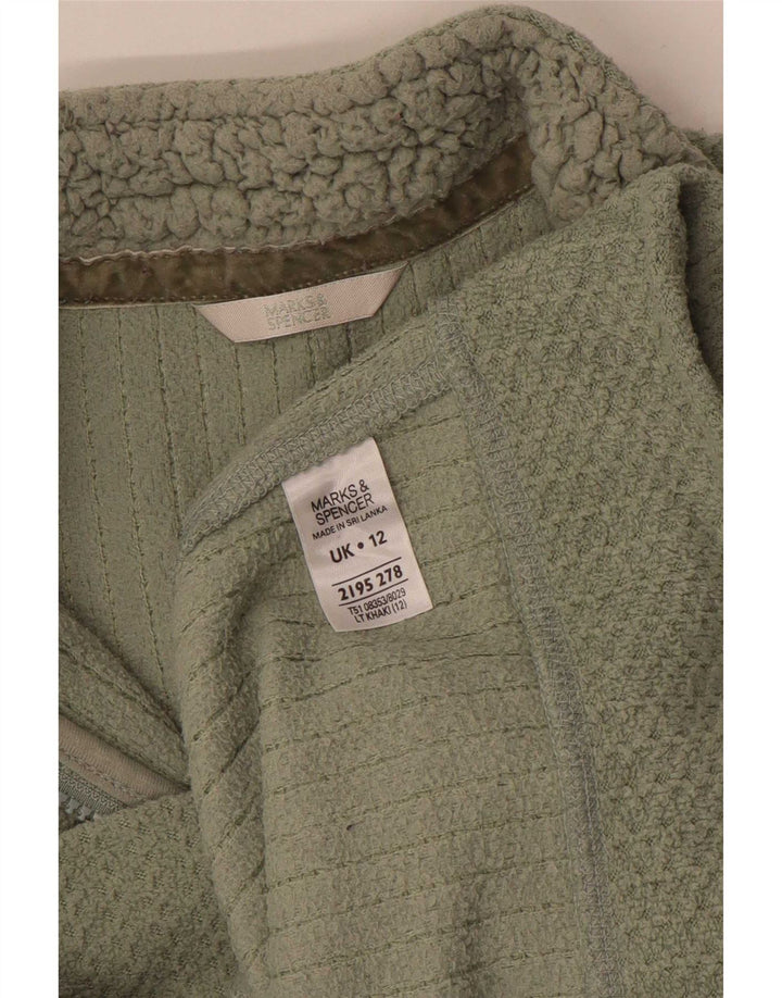 Pulover pentru femei Marks & Spencer, cu fermoar, cu gât, UK 12 Medium Khaki