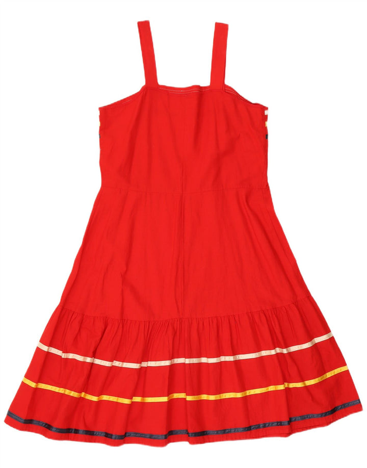 Rochie de soare vintage pentru femei UK 14 Medium Red Dunge