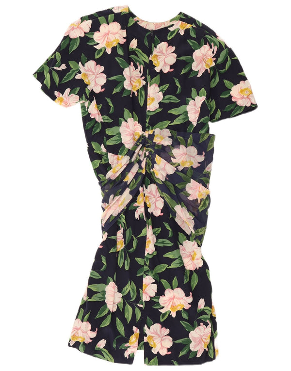 MIMMINA Rochie pentru femei cu talie scazuta UK 10 Mic Albastru Marin Floral
