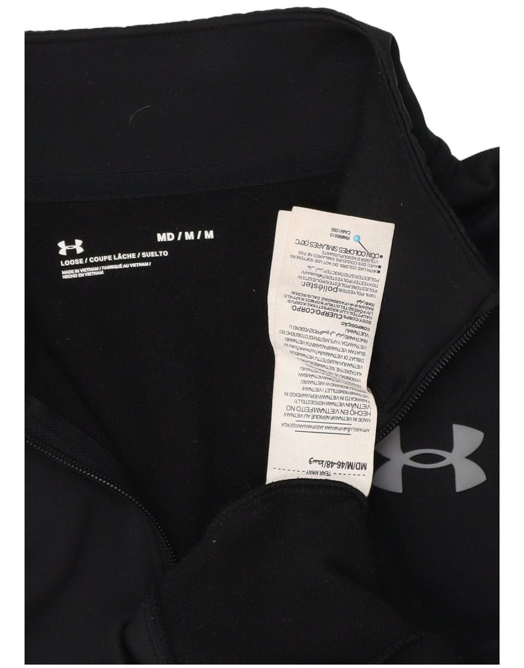 Pulover pentru bărbați Under Armour, cu fermoar și gât, cu o formă lejeră, negru mediu